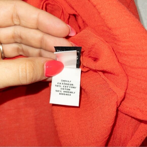 Diane Von Furstenberg Red Hatti Henley Top Size‎ 4 - Picture 6 of 8